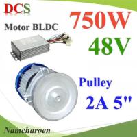 มอเตอร์บลัสเลส BLDC 48V 750W พร้อมคอนโทรล ติดตั้งมู่เล่ย์ 2 ร่อง A ปั๊มชัก รุ่น BLDC-750W-48V-Pulley