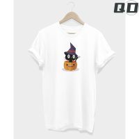 BIL เสื้อยืดถูกๆ เสื้อยืดผู้ชายTshirt เสื้อยืดฮาโลวีน BLACK CAT HALLOWEEN