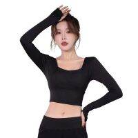 [ สินค้ามีในสต็อก ] EVE-YOGA-610 เสื้อครอปออกกำลังกายผู้หญิง แขนยาว เสื้อฟิตเนสแขน กระชับสัดส่วนเข้ารูปทรงสวย