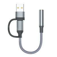 Type-C USB เป็นแจ็ค3.5มม. อะแดปเตอร์สายสายสัญญาณเสียงของชุดหูฟังอะแดปเตอร์ Aux-ตัวแปลงสายอุปกรณ์เสริมสำหรับเปลี่ยน