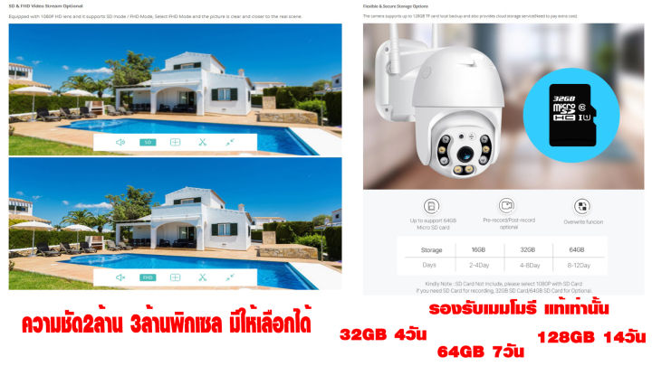 กล้องวงจรปิดไร้สาย-wi-fi-icsee-หนุนซ้ายขวาขึ้นลง360องศา-กันน้ำกันฝนptz-2mp-1080p-outdoor-ภาพสีกลางคืนเเจ้งเตือนai