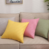 Pure Color Solid Linen Throw Pillow Cushion Bolster With Pillow Core Pillowcase Home Office Chair Waist Car Sofa Student 40*40CM