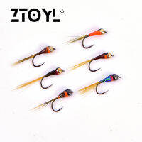 ZTOYL 6 หัวบอลทองแดง ล่อโลหะ Fly Fishing