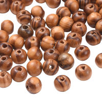 100pc Undyed Natural Wood Beads Spacer Beads for DIY Macrame Rosary Jewelry Lead Free Round Peru 8x7mm Hole: 2.5mm