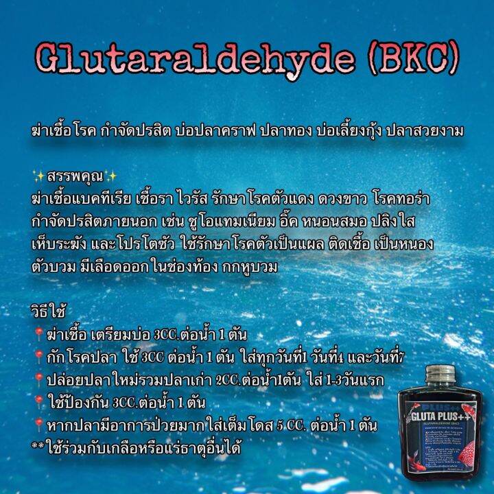 glutaraldehyde-bkc-ยาปลา-กำจัดปรสิต-แบคทuเรีย-ปลาคาร์ฟและสัตว์น้ำ-บรรจุ-250-ml