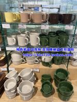 Non-refundable MUJI Muji solid color stoneware mug double-eared baking bowl square round