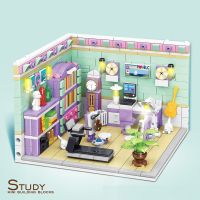 623PCS City Building Blocks Sets Kits Friends House Bedroom Study Model 3 IN 1 Deform Brinquedos Educational Toys for Girls