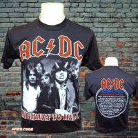 เสื้อวง AC DC วงร็อคในตำนาน เสื้อยืดลําลองสําหรับผู้ชายแขนสั้นคลาสสิคพิมพ์ลาย