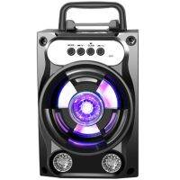 Bluetooth-compatible Speaker With Microphone Colorful LED Light Rechargeable Party Karaoke Machine Supports TF CardUSB FM