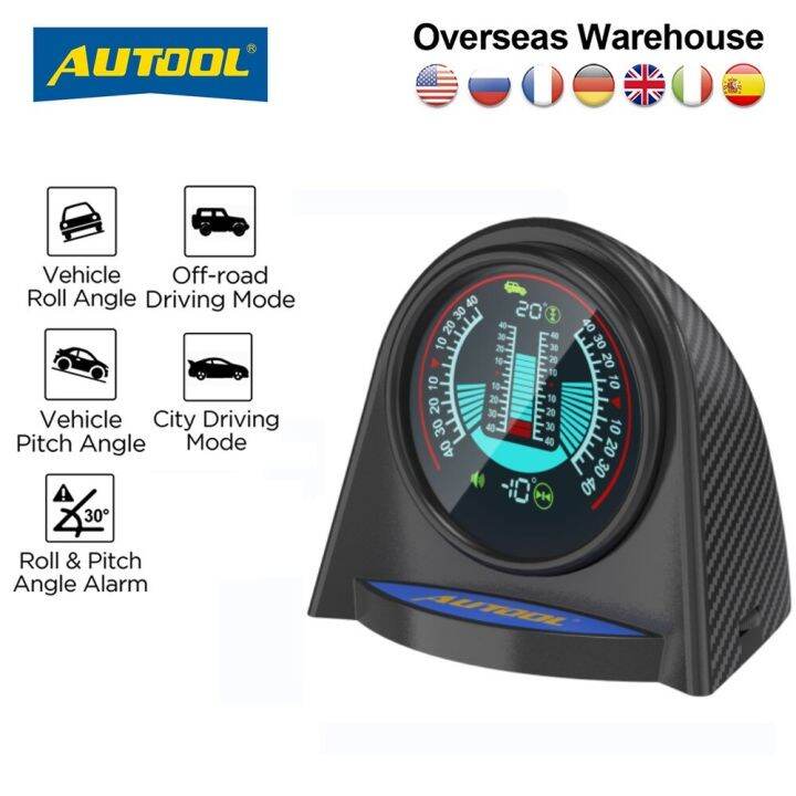 AUTOOL X94 HUD GPS Automobile Inclinometer Pitch Slope Meters Safety