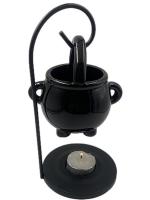 Hanging Cauldron Wax Burner Halloween Ornaments Wax Burner Witches Witchcraft Home Yoga Room Meditation Decor Black Aroma Diffuser Candle Tealight attractive