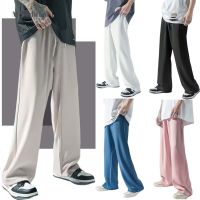 MeredithM กางเกงขากว้างมีเชือกรูดแบบบางเหมาะกับกางเกงระบายอากาศของผู้ชายสวมใส่ทุกวัน