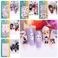 ฮาโลวีน halloween accessories YDIJEJ ลายหัวกะโหลกผี สติกเกอร์เล็บฮาโลวีน รูปลอกสลักลายการ์ตูน รูปใยแมงมุมแมงมุม สีสันสดใส ลายมิกกี้ ร้านทำเล็บ