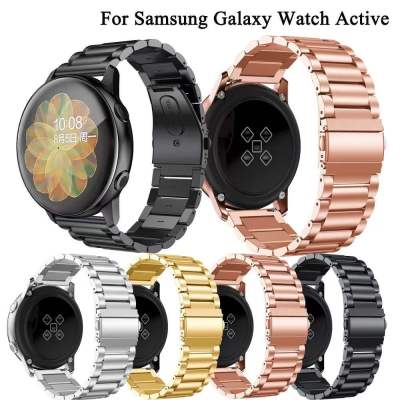 Samsung Galaxy Watch 3 Active 1 2 20มม. 40มม. 41มม. 45มม. เปลี่ยนสายสแตนเลสสตีลเกียร์ S2 GT 42มม. สายโลหะ