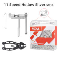 VXM จักรยาน116L 11 Speed Silver Ultralight Mountain Road Bike Chain สำหรับ242730 Variable Speed Chain เครื่องตัดชุด