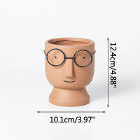 Home Garden Nordic Cute Glasses Boy Ceramic Succulent Flower Pot Cartoon Fashion Simple Art Dried Flower Vase Indoor Green Dill