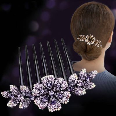 Fashion Korean version of the rhinestone flower insert comb