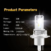 2Pcs H11 H7 9005 H8 9006 H4 HB3รถ LED ไฟหน้าหลอดไฟ12V COB ชิป Auto รถจักรยานยนต์หมอกโคมไฟ6000K Universal