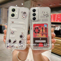 Phone Case เคส Samsung Galaxy S23 FE A05 A05s M34 5G เคสโทรศัพท์รูปตัวการ์ตูนน่ารักกันกระแทกซิลิโคนนิ่มโปร่งใสหลังฝาปิดมีที่ใส่บัตร2023