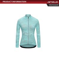 AIPEILEI Womens Cycling Jersey Long Sleeve Workout Shirt Running Top Moisture Wicking Workout Sports T-Shirt Light Blue