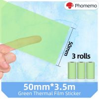✨Phomemo 3 Rolls Colorful Transparent Film Self-Adhesive Thermal Paper 50mm*3.5M Sticker For M02/M02Pro Mini Protable Printer