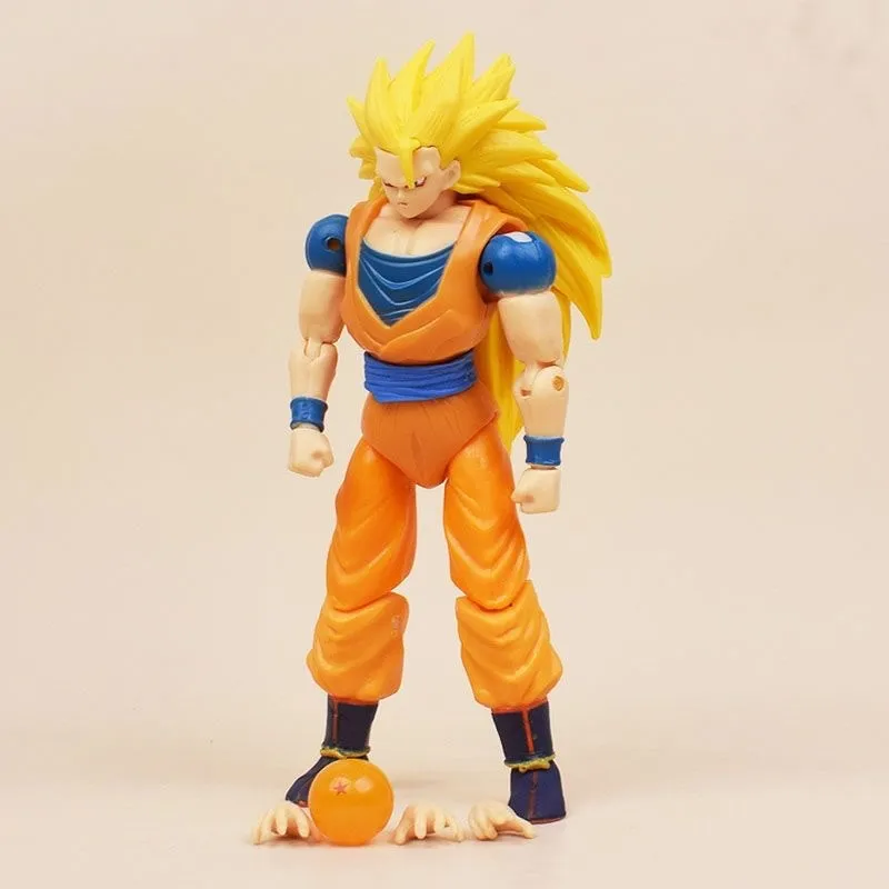 6pcs Anime Dragon Ball Super Saiyajin Filho Goku Vegito Gogeta Ornamento  Boneca Figura 5