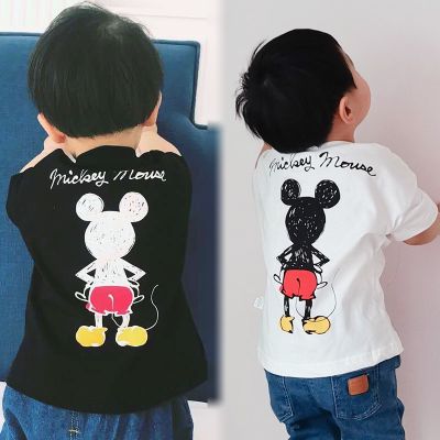 พร้อมส่ง!! เสื้อยืดเด็ก เสื้อยืด ลายมิกกี้เม้าส์ Mickey Mouse (สกรีนหน้า-หลัง)