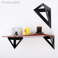 Wall Mount Triangle Bracket Black Partition Fixing Support Floating Shelf Brackets Wrought Iron Storage Rack Hardware Fitting