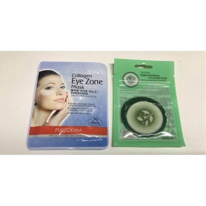 PUREDERM Collagen Eye Zone Mask / Hydro Soothing Cucumber Pads Lazada PH