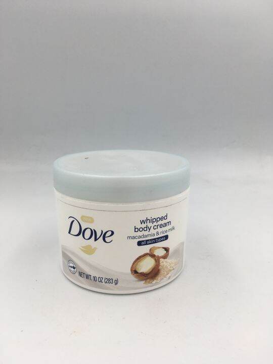 Dove Whipped Body Cream Net Wt 10oz (283g) Macadamia & Rice Milk
