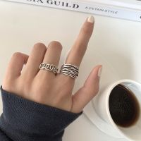 [COD] South Koreas Dongdaemun cross-winding hollow 925 silver ring womens ins tide retro old-fashioned personality opening adjustable