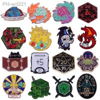 D20 DnD RPG Dice Game Dungeon Master Enamel Pins Metal Brooch Badge Fashion Jewellery Clothes Hat Backpack Accessory Gifts