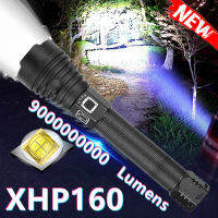 【การจัดส่งในประเทศไทย】ไฟฉาย ไฟฉายแรงสูง XHP90 อลูมิเนียมอัลลอยด์ ไฟฉายความสว่างสูง ชาร์จแบตได้ ปรับได้ 3 รูปแบบ ส่องได้ไกล กันน้ำ