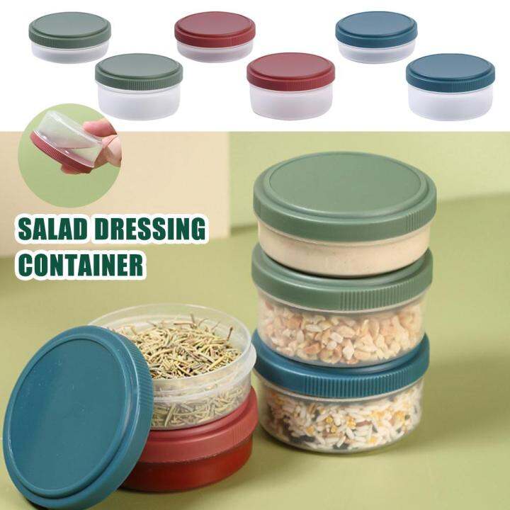 Salad Dressing Container Glass Small Condiment Container Lids Cups