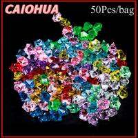 CAIOHUA 50Pcs/bag ลูกปา งานฝีมือ DIY เครื่องประดับจัดงานแต่งงาน สีสัน ภูมิทัศน์พิพิธภัณฑ์สัตว์น้ำ ตกแต่งตู้ปลา ก้อนกรวด หินเทียม ฟิลเลอร์แจกัน ก้อนน้ำแข็งคริสตัล