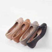 KIAH 41103 : BUNNY FLATS รองเท้าแฟลตหนังแกะเกรดพรีเมี่ยม ส้นสูง 1นิ้ว มาพร้อมดีไซน์น่ารัก