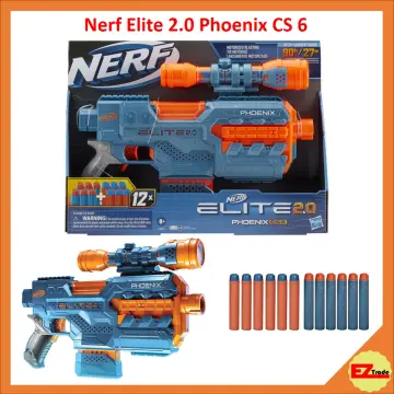 Nerf Elite 2.0, Blaster motorisé Phoenix CS-6, 12 fléchettes Nerf