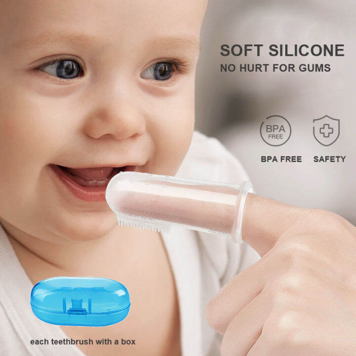 Soft Toothbrush Baby Toothbrush Kids Silicone Finger Toothbrush chewable Toothbrush Lazada PH