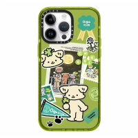 《KIKI》Original glitter CASE.  TIFY Cute Phone Case for iphone 14 14plus 14pro 14promax 11 12 13promax High-end shockproof hard case Beautiful Cartoon cheese puppy doodle 2023 Official New Design Luxury elegant Style Purple Green