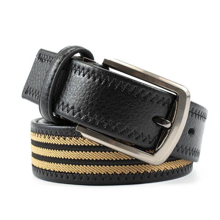 big-road-retro-classic-stripes-between-pin-buckle-elastic-waistband-leisure-han-edition-men-without-hole-belt