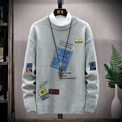 New Fashion Mens Sweater Pullovers Jumper Men Printed Knitted Sweater Hip Hop Harajuku Streetwear Casual Winter Sweater Male