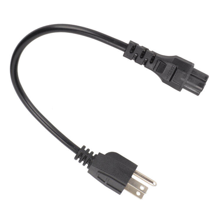 AC Power Short Cord, 5‑15P Male To IEC320 C5 Female Power Cord US Plug