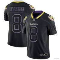 เสื้อกีฬาแขนสั้น ลายทีมชาติฟุตบอล Estar NFL Ravens Jackson Jersey พลัสไซซ์ สีดํา สไตล์คลาสสิก