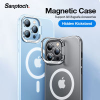 Sanptoch เคสโทรศัพท์ที่มองไม่เห็นแม่เหล็กสำหรับ iPhone 12/13/14 Pro Max ปลอกกันกระแทกสำหรับ iPhone 14 Plus ปลอกป้องกันด้านใสบางเฉียบ