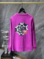 2023 New Fashion nd Chrome heartsˉ Mattyboy Graffiti Spider Web Long Sleeve T-shirt Men and Women Same Style Ins Pure Desire