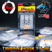 เบ็ดตกปลา 3 ทาง TRIPPLE HOOK TT-46 by SAKI (BLACK)