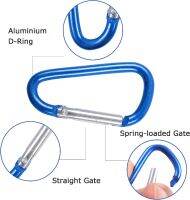 พวงกุญแจตัว D-Ring โลหะผสมอลูมิเนียมตะขอยึดขนาดเล็ก20ชิ้นพวงกุญแจคลิปตะขอคล้องคาราบิเนอร์สปริงตั้งแคมป์กลางแจ้งใช้ในชีวิตประจำวัน