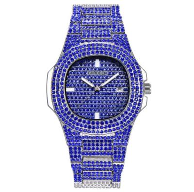 นาฬิกาแฟชั่นสีทองเพชรสุดหรูสำหรับผู้ชายนาฬิกาข้อมือควอตซ์นาฬิกาข้อมือผู้ชายปฏิทินนาฬิกาธุรกิจ Relojes Hombre 21