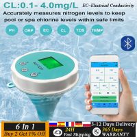 【LZ】❅™  Detector de Qualidade da Água 6 em 1 PH Elétrica Condutividade TDS ORP Piscina Temperatura Cloro Tester BT App