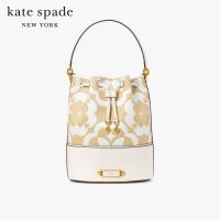 KATE SPADE NEW YORK SPADE FLOWER MONOGRAM RAFFIA GRAMERCY MEDIUM BUCKET BAG KC197 กระเป๋าสะพายข้าง